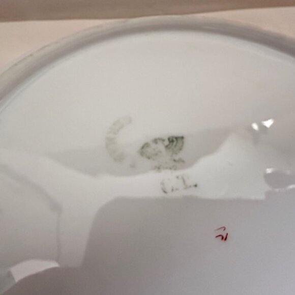 Antique Pink Rose Porcelain Trivet Plate - Picture 6 of 8